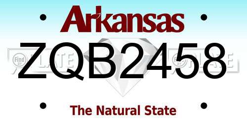 ZQB2458 Arkansas License Plate