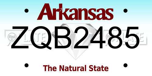 ZQB2485 Arkansas License Plate