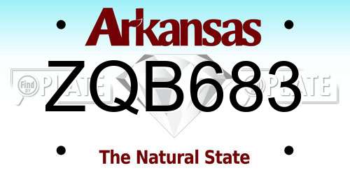 ZQB683 Arkansas License Plate