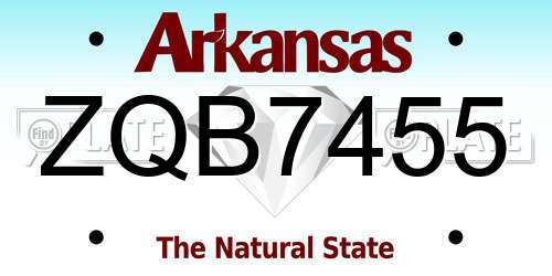 ZQB7455 Arkansas License Plate