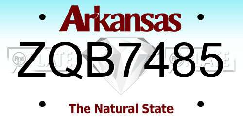 ZQB7485 Arkansas License Plate