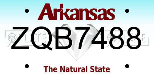 ZQB7488 Arkansas License Plate