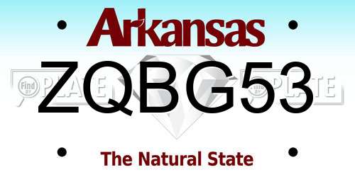 ZQBG53 Arkansas License Plate