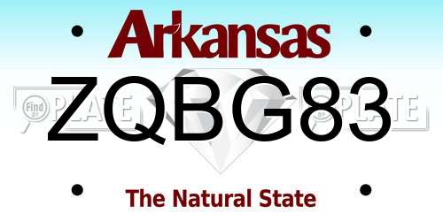 ZQBG83 Arkansas License Plate