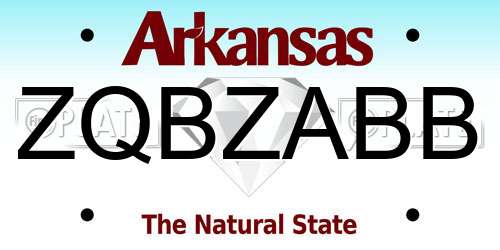 ZQBZABB Arkansas License Plate