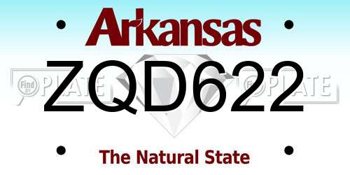 ZQD622 Arkansas License Plate