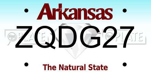 ZQDG27 Arkansas License Plate