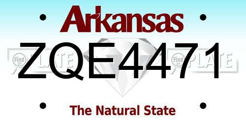 ZQE4471 Arkansas License Plate