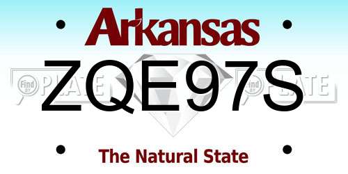 ZQE97S Arkansas License Plate
