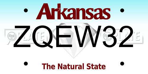 ZQEW32 Arkansas License Plate
