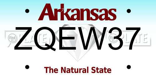 ZQEW37 Arkansas License Plate