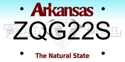 ZQG22S Arkansas License Plate
