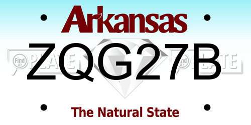 ZQG27B Arkansas License Plate