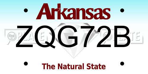 ZQG72B Arkansas License Plate