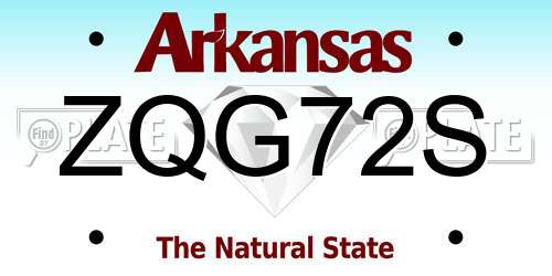ZQG72S Arkansas License Plate