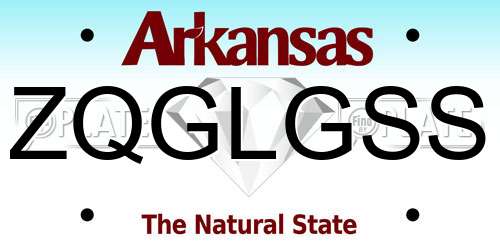 ZQGLGSS Arkansas License Plate