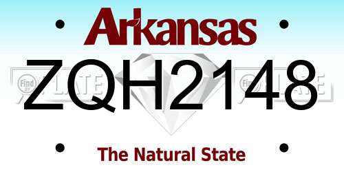 ZQH2148 Arkansas License Plate