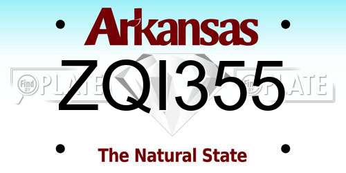 ZQI355 Arkansas License Plate
