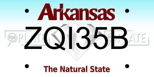 ZQI35B Arkansas License Plate