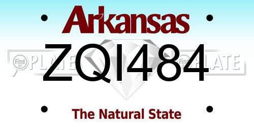 ZQI484 Arkansas License Plate