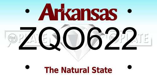 ZQO622 Arkansas License Plate