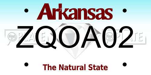 ZQOA02 Arkansas License Plate