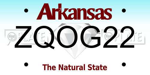 ZQOG22 Arkansas License Plate