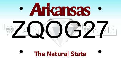 ZQOG27 Arkansas License Plate