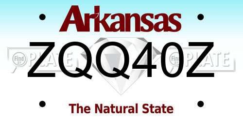 ZQQ40Z Arkansas License Plate