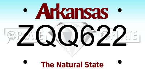 ZQQ622 Arkansas License Plate