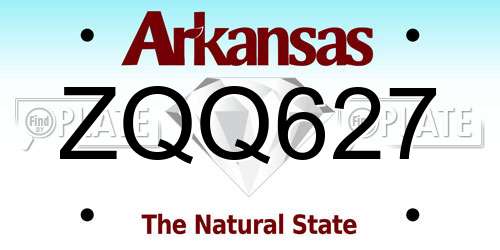 ZQQ627 Arkansas License Plate