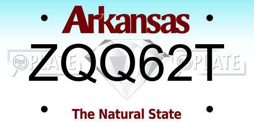 ZQQ62T Arkansas License Plate