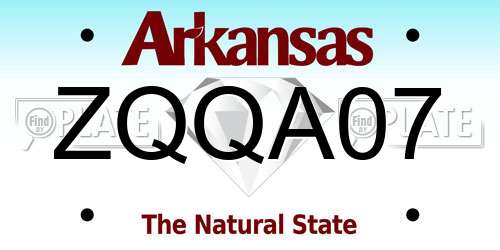 ZQQA07 Arkansas License Plate