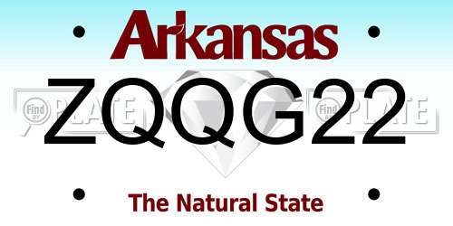 ZQQG22 Arkansas License Plate