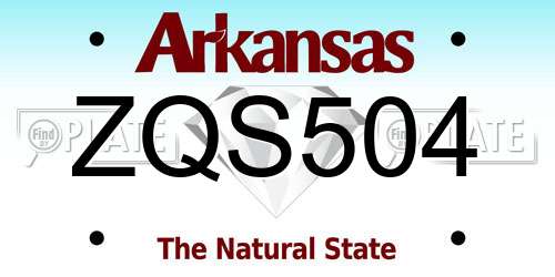 ZQS504 Arkansas License Plate