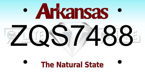ZQS7488 Arkansas License Plate