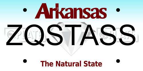 ZQSTASS Arkansas License Plate