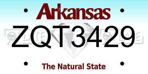 ZQT3429 Arkansas License Plate