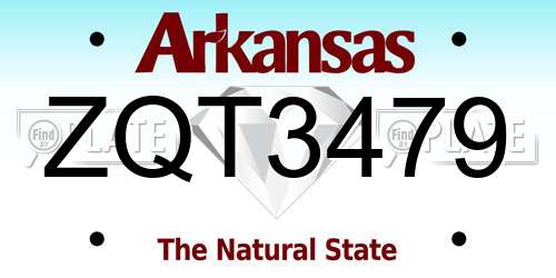 ZQT3479 Arkansas License Plate
