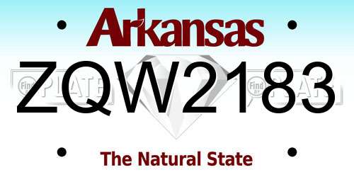ZQW2183 Arkansas License Plate