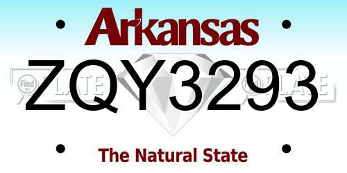 ZQY3293 Arkansas License Plate