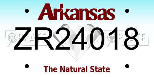 ZR24018 Arkansas License Plate