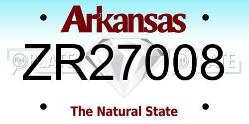 ZR27008 Arkansas License Plate