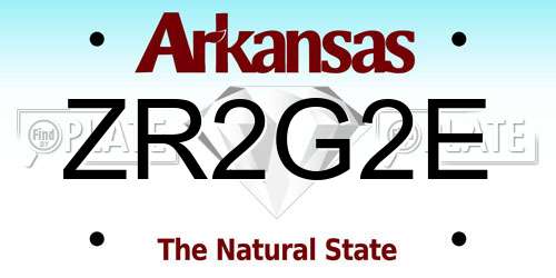 ZR2G2E Arkansas License Plate