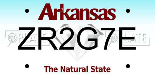ZR2G7E Arkansas License Plate