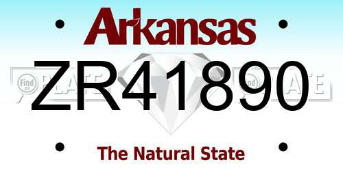 ZR41890 Arkansas License Plate