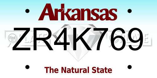 ZR4K769 Arkansas License Plate