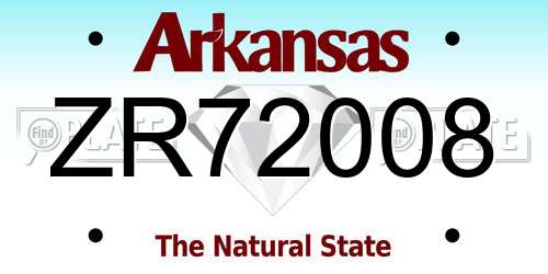 ZR72008 Arkansas License Plate