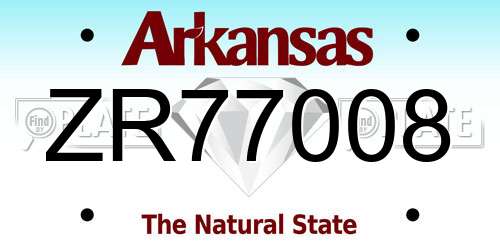 ZR77008 Arkansas License Plate