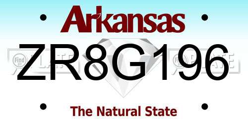 ZR8G196 Arkansas License Plate